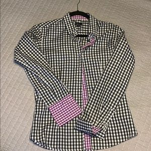 Black & white checkered button down